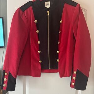 GAP Women's Red and Black Military Style Blazer